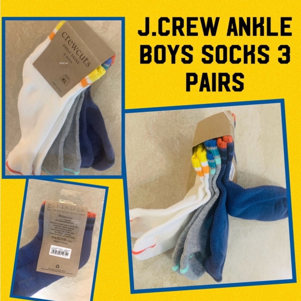 J.Crew Ankle Boys Socks 3 pairs